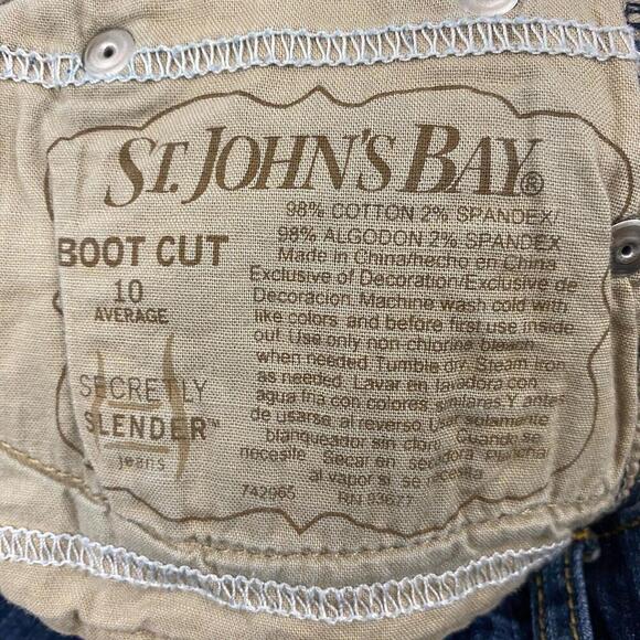 St. John's Bay Bootcut Women's size 10 Dark Wash Blue Denim jeans - Picture 4 of 4
